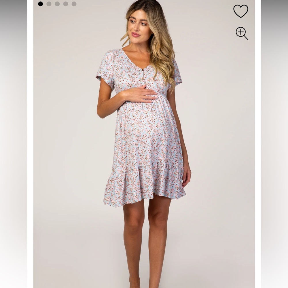 PINKBLUSH blue floral maternity dress